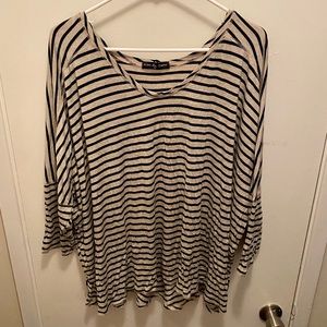 Tan/Black Striped Blouse